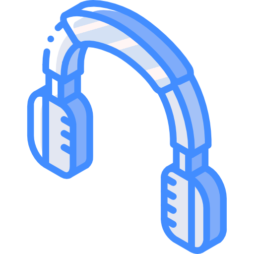 Headphones Basic Miscellany Blue icon
