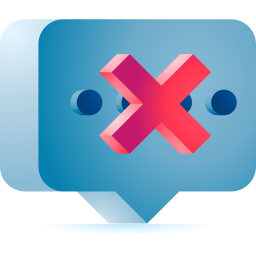 No talking 3D Toy Gradient icon