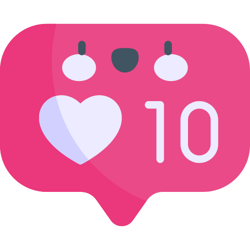 Like instagram heart Kawaii Flat icon