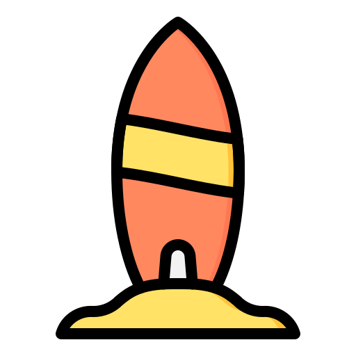 prancha de surf Generic Outline Color Ícone