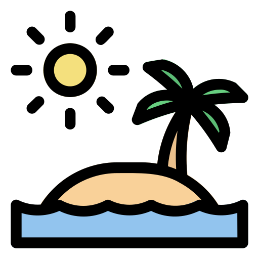 Пляж Generic Outline Color иконка