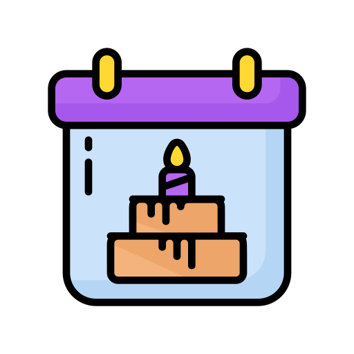 Birthday date Generic Outline Color icon