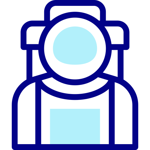 우주 비행사 Detailed Mixed Lineal color icon