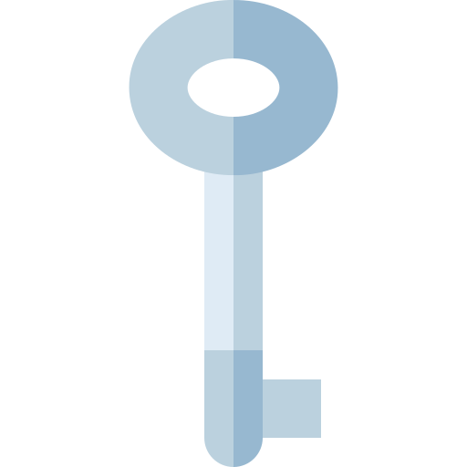 chiave della porta Basic Straight Flat icona