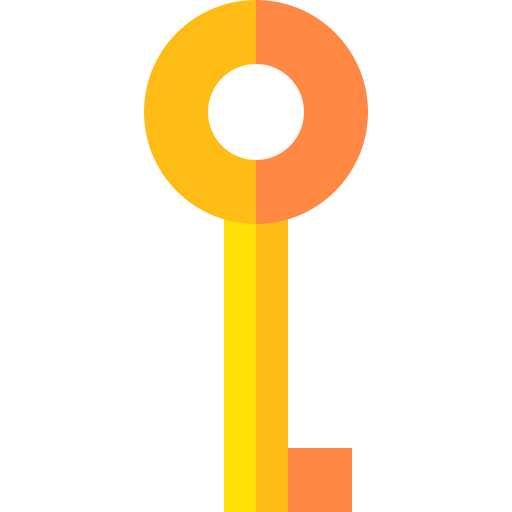 llave de la puerta Basic Straight Flat icono