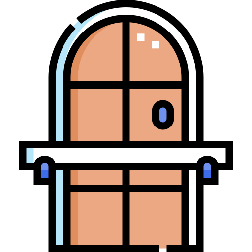 deur Detailed Straight Lineal color icoon