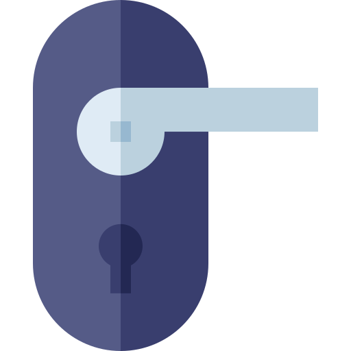 cerradura de la puerta Basic Straight Flat icono