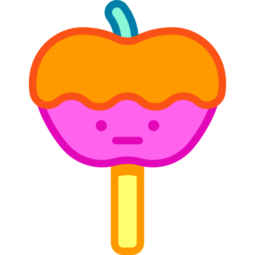 karmelowe jabłko Retro Neon Lineal color ikona