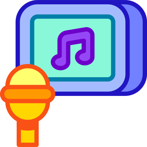 Karaoke Retro Neon Lineal color icon
