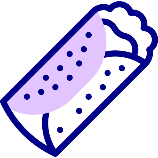 burrito Detailed Mixed Lineal color ikona