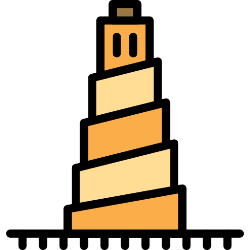 torre di babele Darius Dan Lineal Color icona