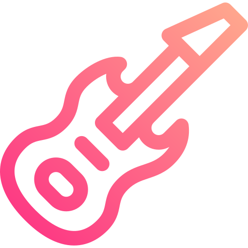 Electric guitar Basic Gradient Lineal color icon