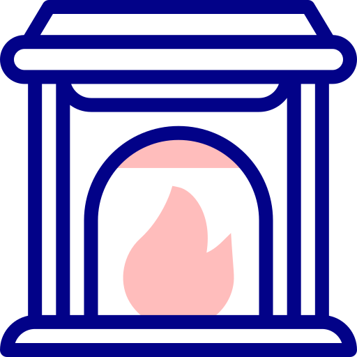 暖炉 Detailed Mixed Lineal color icon