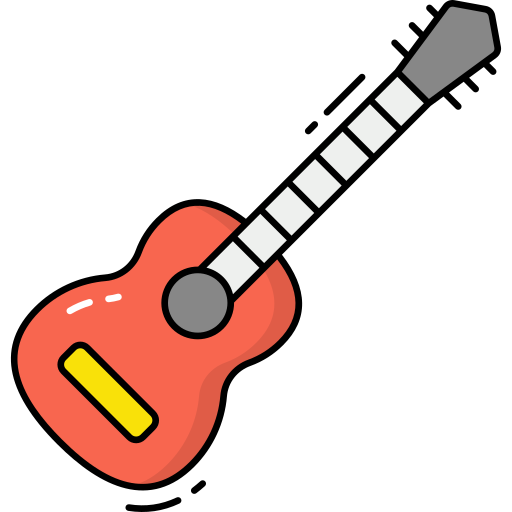 guitarra Generic Thin Outline Color icono