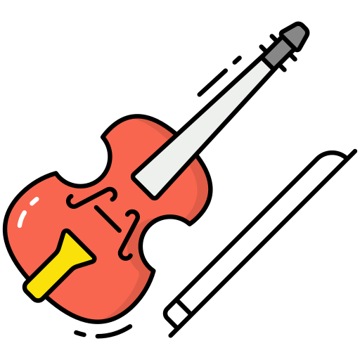 Violin Generic Thin Outline Color icon