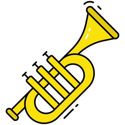 Trumpet Generic Thin Outline Color icon