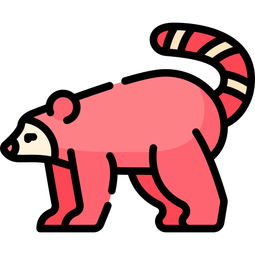 panda rojo Special Lineal color icono