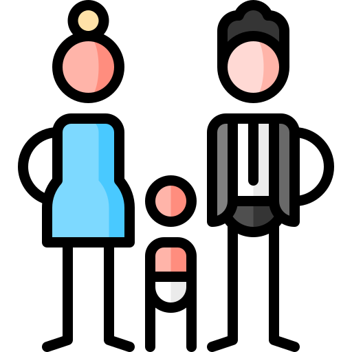 Ядерная семья Puppet Characters Lineal Color иконка