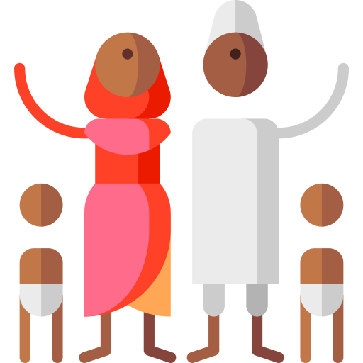 Parents worship day Puppet Characters Flat icon