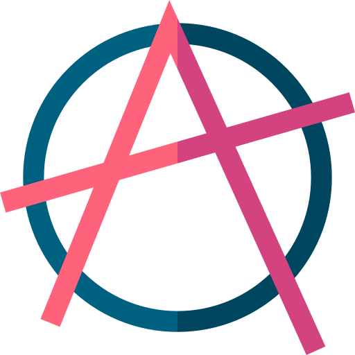 simbolo di anarchia Basic Straight Flat icona