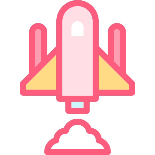 Space ship Detailed color Lineal color icon