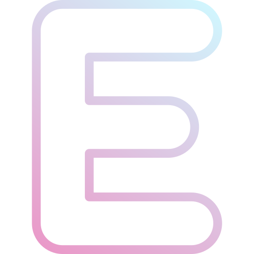 letra e Super Basic Rounded Gradient icono