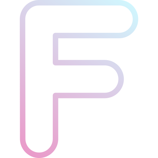 brief f Super Basic Rounded Gradient icoon