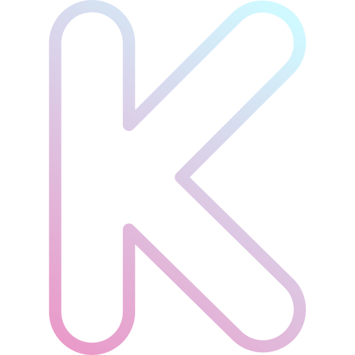 letra k Super Basic Rounded Gradient icono