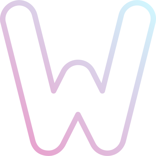 letter w Super Basic Rounded Gradient icoon