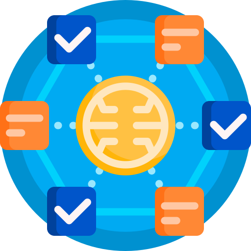 Blockchain Detailed Flat Circular Flat icon