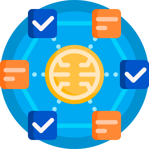 blockchain Detailed Flat Circular Flat Ícone