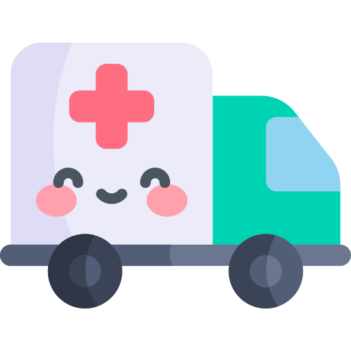 ambulans Kawaii Flat ikona