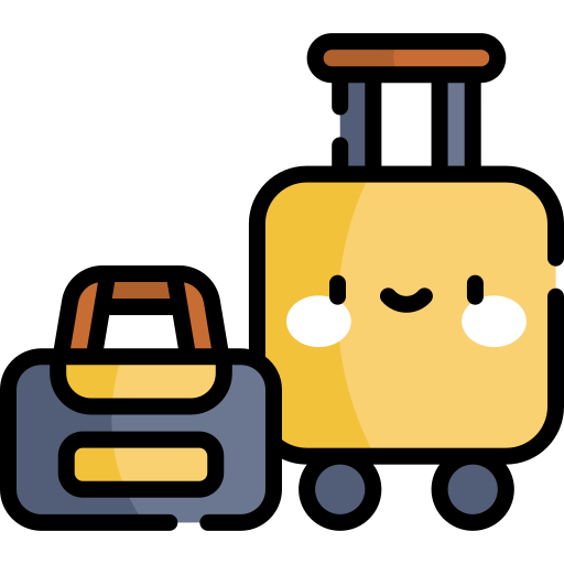 equipaje Kawaii Lineal color icono