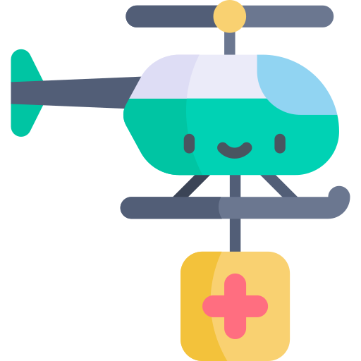helicóptero Kawaii Flat icono