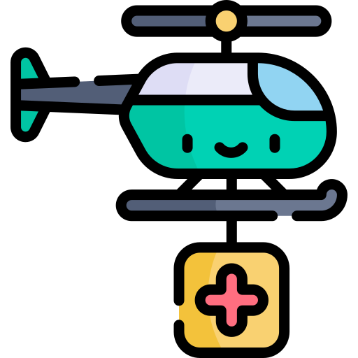 helicóptero Kawaii Lineal color icono