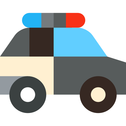 Police car Basic Straight Flat icon