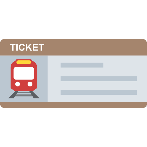 Train ticket Flat Color Flat icon
