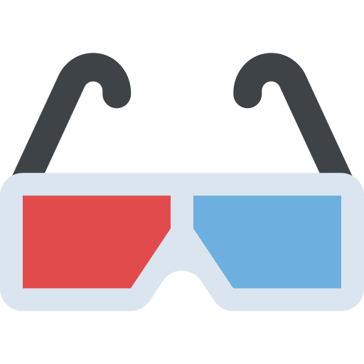 3d bril Flat Color Flat icoon