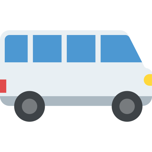 소형 버스 Flat Color Flat icon