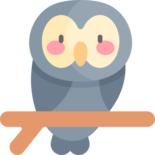 Бореальная сова Kawaii Flat иконка