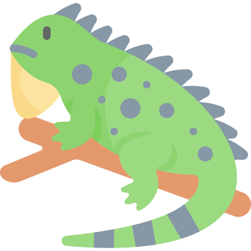 iguana Kawaii Flat Ícone