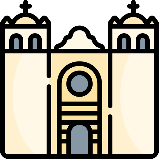 cattedrale metropolitana Kawaii Lineal color icona