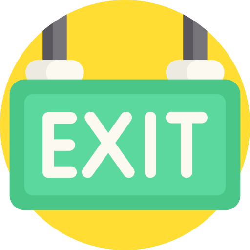 Exit Detailed Flat Circular Flat icon