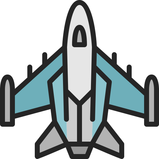戦闘機 Generic Outline Color icon