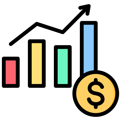 crecimiento de las ganancias Generic Outline Color icono