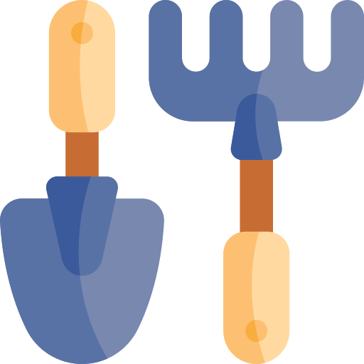narzędzia ogrodnicze Kawaii Flat ikona