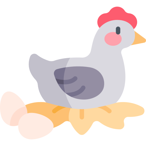 pollo Kawaii Flat icono