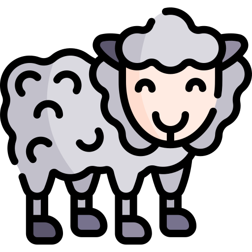 ovelha Kawaii Lineal color Ícone