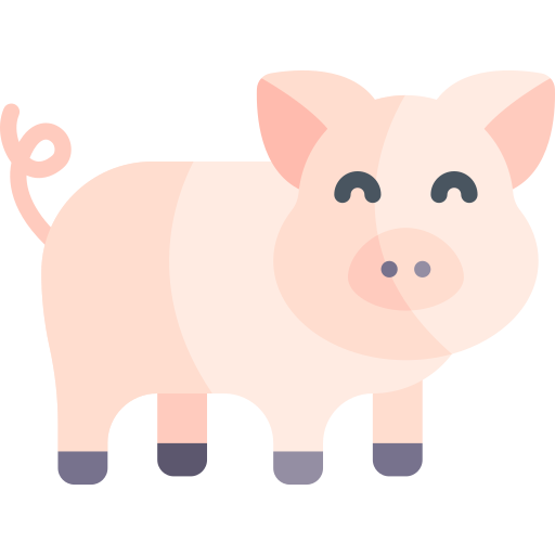 свинья Kawaii Flat иконка
