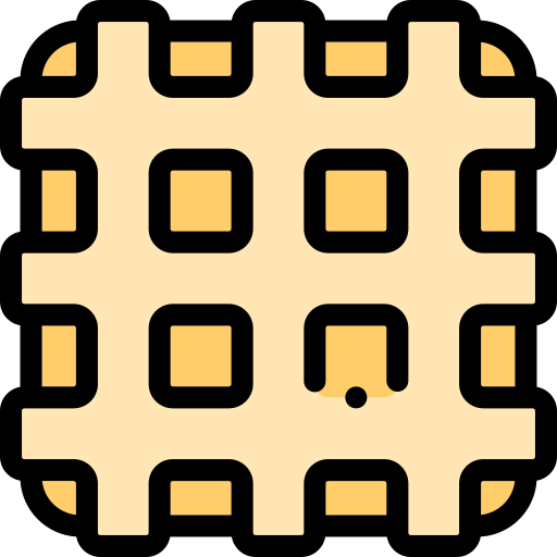 Waffle Detailed Rounded Lineal color icon